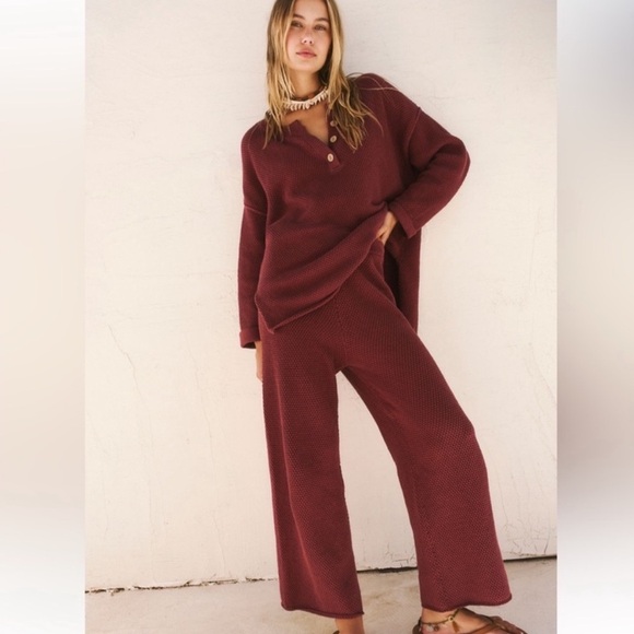 Free People Hailee Sweater Set in Red - Picture 1 of 9